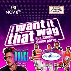 Image for I Want It That Way: 90s/2000s Dance Party featuring #All4Doras – Boy Band Tribute  21 & Over