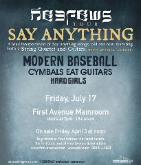 Image for SAY ANYTHING with special guests MODERN BASEBALL, CYMBALS EAT GUITARS, and HARD GIRLS