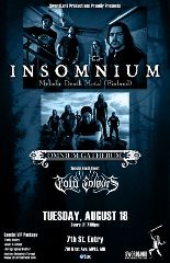 Image for Swordlord Productions presents INSOMNIUM with special guests OMNIUM GATHERUM and COLD COLOURS