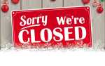 Image for CLOSED FOR THE HOLIDAYS